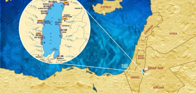 Where is the dead sea located on the map