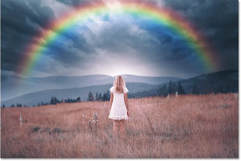 So fügen Sie einem Bild in Photoshop einen Regenbogen hinzu