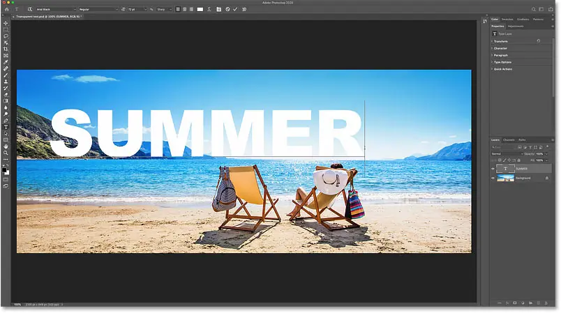 Add text to a document in Photoshop