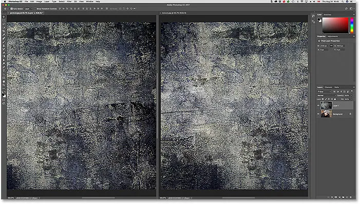 Arrastra la imagen de la textura a la otra ventana del documento.