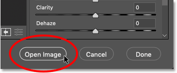 How to transfer an image from Camera Raw to Photoshop
