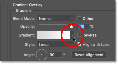 Choose a different gradient for the Gradient Overlay layer effect