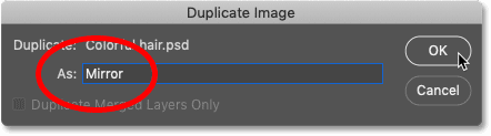 Beschriften Sie das duplizierte Bild in Photoshop