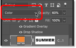 Change the layer's blend mode to color