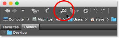 Back and forward buttons in Adobe Bridge. Image © 2015 Photoshop Essentials.com