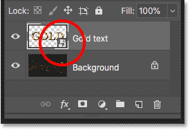 Photoshop places the text effect file as a Smart Object