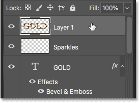 Select and delete the merged text effect layer.