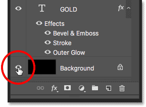 Hide the background behind the text by clicking the background layer visibility icon.