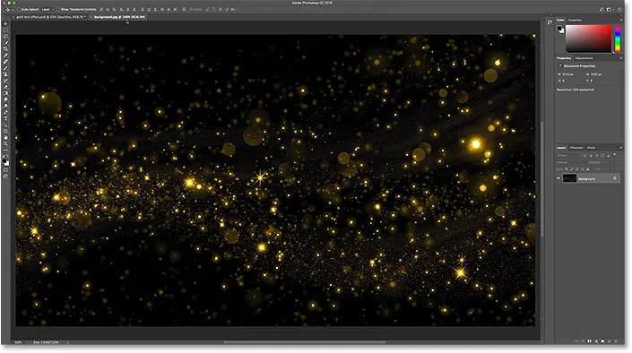 Open the new text effect background image in Photoshop
