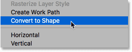 El comando Convertir a forma en Photoshop
