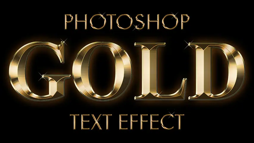 كيفية إنشاء نص ذهبي في برنامج فوتوشوب