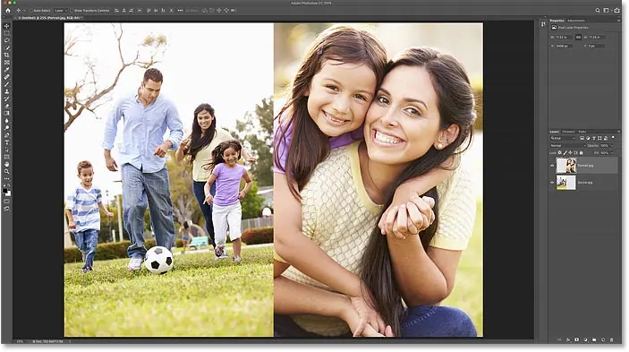 How to put two images side by side in Photoshop