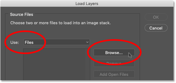 Load Layers dialog box in Photoshop