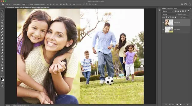 How to put two photos side by side in photoshop