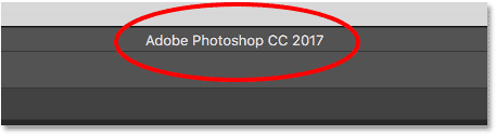 Nom et numéro de version de Photoshop.
