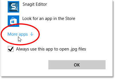 Select the More Apps option.