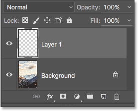 The Layers panel displays the new blank layer.