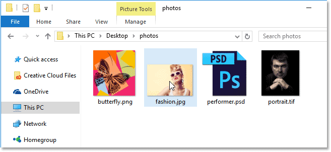 Right-click on the JPEG image thumbnail in File Explorer.
