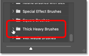 فتح مجلد Thick Heavy Brushes في Photoshop
