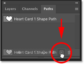 How to duplicate a path using the Paths panel in Photoshop