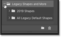 2019 Shapes folders and all the old default Shapes folders in Photoshop CC 2020
