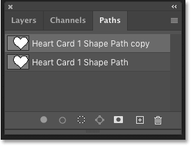 A copy of the path has been created in Photoshop's Paths panel