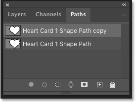Une copie du chemin est créée dans le panneau Chemins de Photoshop