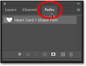 Open the Paths panel in Photoshop