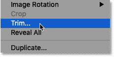 Definieren Sie den Befehl „Trimmen“ in Photoshop