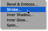 Add a Stroke layer effect in Photoshop