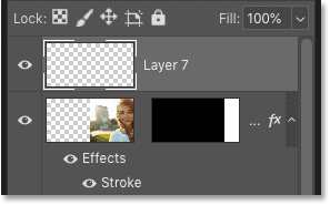 The new layer appears on top of the images in the Layers panel