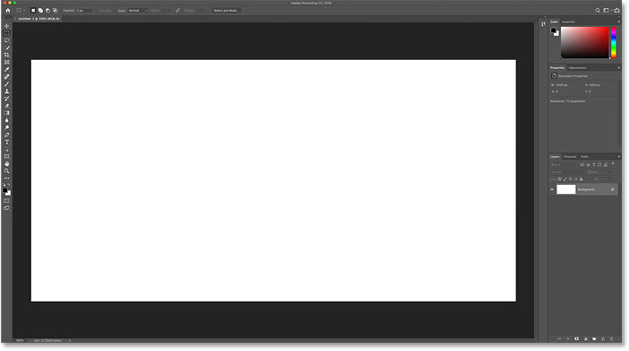 Das neue Photoshop-Dokument wurde erstellt.