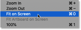 Define the Fit on Screen command in Photoshop