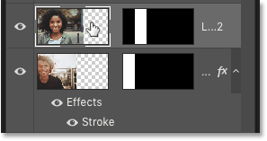 Select the next image in the collage by clicking its layer in the Layers panel of Photoshop