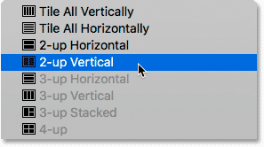 Define a 2-up vertical layout in Photoshop.