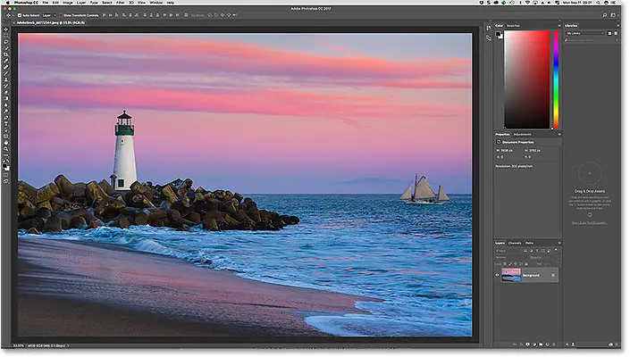 An image open in Photoshop CC