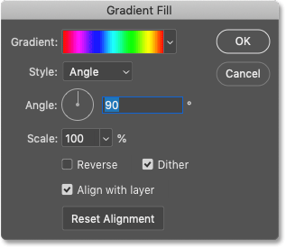 Gradient Fill dialog box.