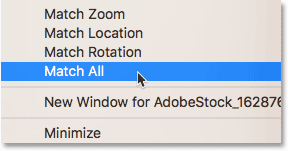 Coincidir con todas las opciones en Photoshop