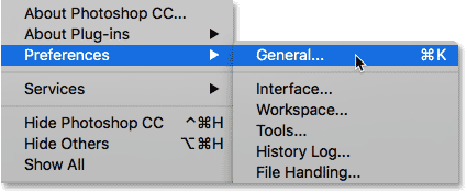 Open Photoshop preferences.