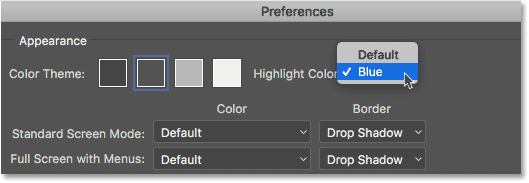 Change the shading color from the default to blue.