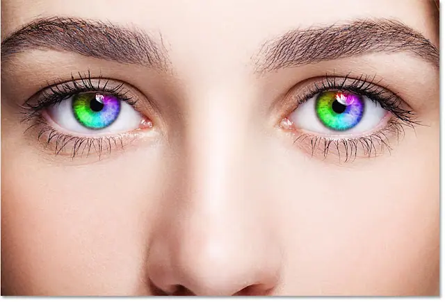 كيفيه تلوين العيون بالوان قوس قزح
