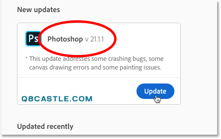 Überprüfen der Versionsnummer des Photoshop-Updates