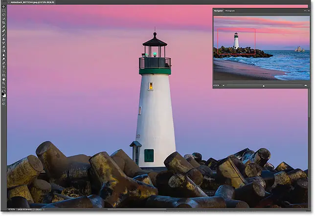 Photoshop enlarges the area when the mouse button is released