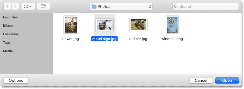 Double-click a second image to open it in Photoshop.