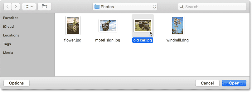Choose a third image to open in Photoshop.