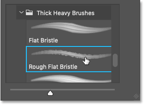 Select a flat, coarse brush in Photoshop