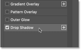 إضافة Drop Shadow في شاشة Photoshop Layer Style