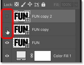Отключите копирование слоев формы на панели «Слои» в Photoshop.