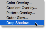 Elegir un estilo de capa de sombra paralela en Photoshop