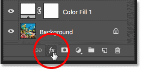 Al hacer clic en el ícono Estilos de capa en el panel Capas en Photoshop